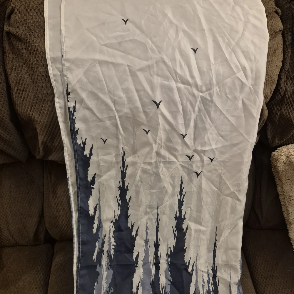 Elegant Blue and White Shower Curtain